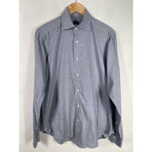 Agho Men's 15 3/4 -‎ 40 Blue Long Sleeve Dress Shirt
